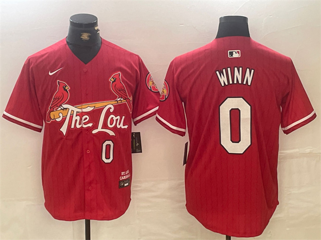 Men's St. Louis Cardinals #0 Masyn Winn Red 2024 City Connect Limited Stitched Baseball Jersey